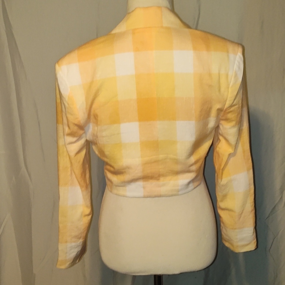 FOR Love And Lemons Size XSmall Womens Blazer Eugenie Linen-Blend Crop Orange - Picture 2 of 8